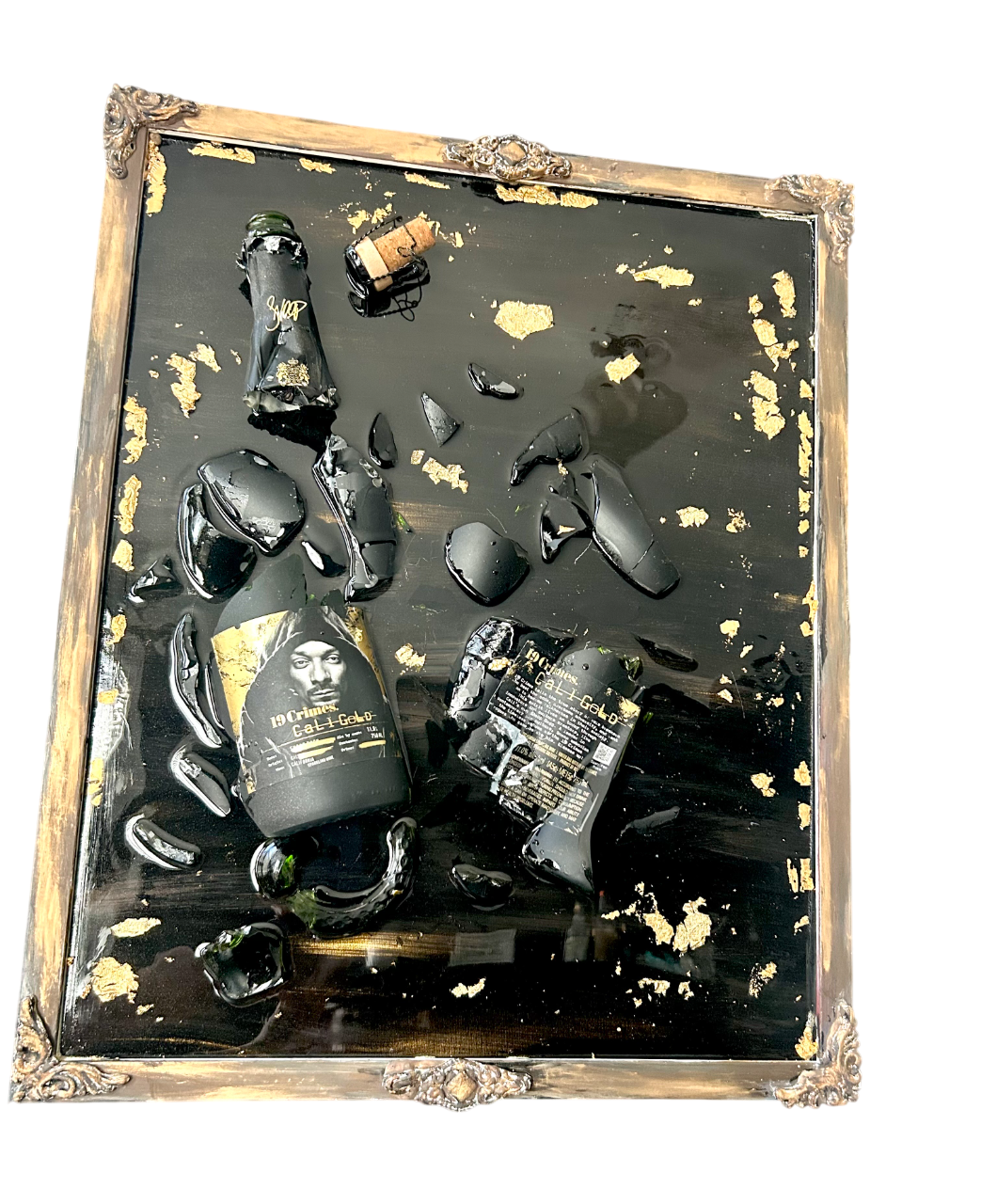 Gilded Shatter | Luxury Broken Bottle Wall Art