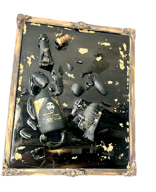 Gilded Shatter | Luxury Broken Bottle Wall Art