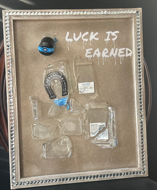 "Luck Is Earned" Mixed Media Wall Art